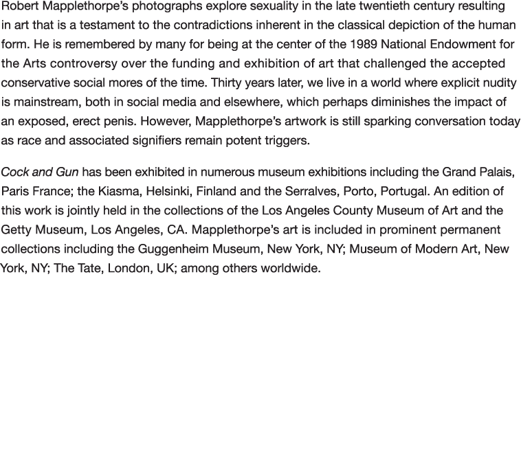 Robert Mapplethorpe s photographs explore sexuality in the late twentieth century resulting in art that is a testamen   
